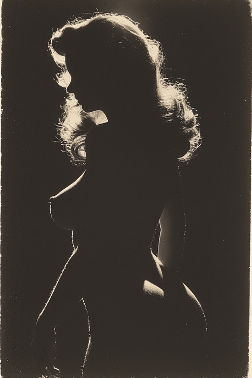 Sultry Black and White Pinup