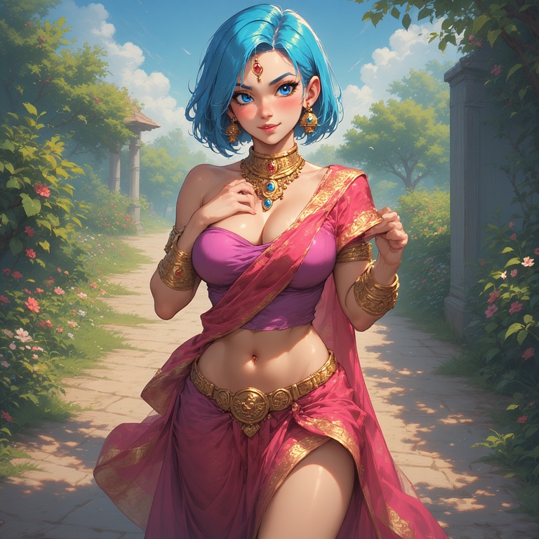 Bulma's Seductive Garden Stroll