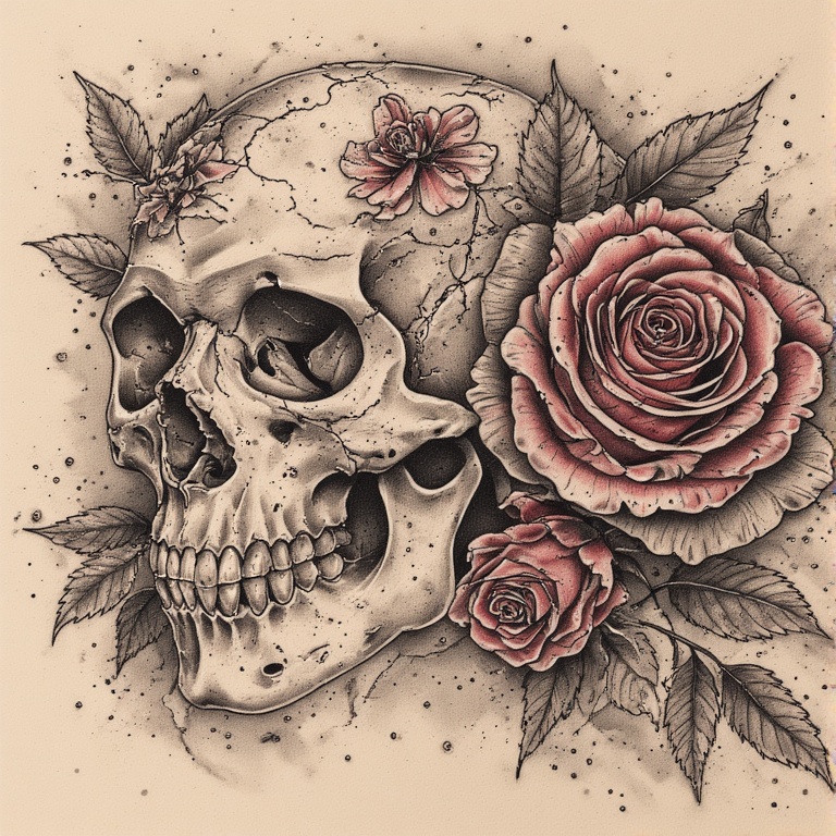 Rose Skull Design