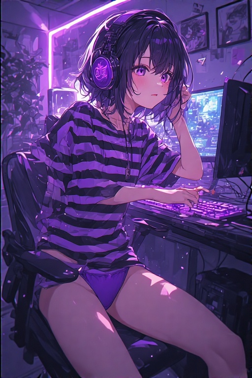 Gaming Girl in Purple