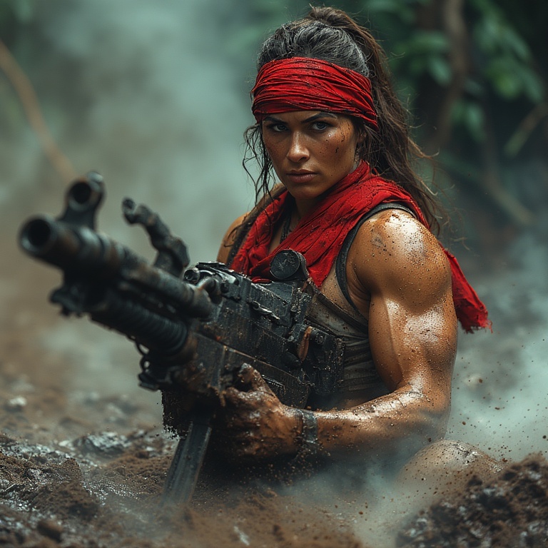 Warrior Woman on the Battlefield