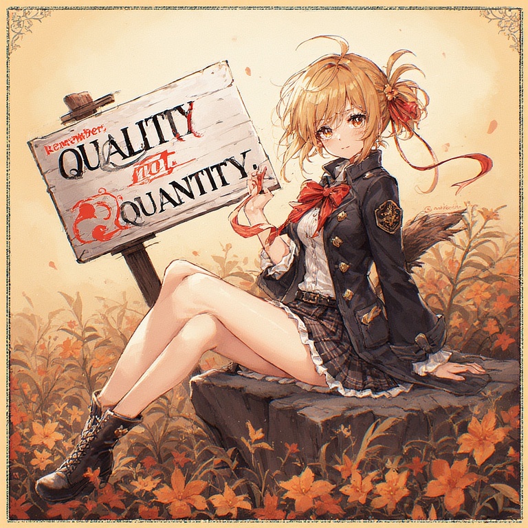 Quality Over Quantity Sign