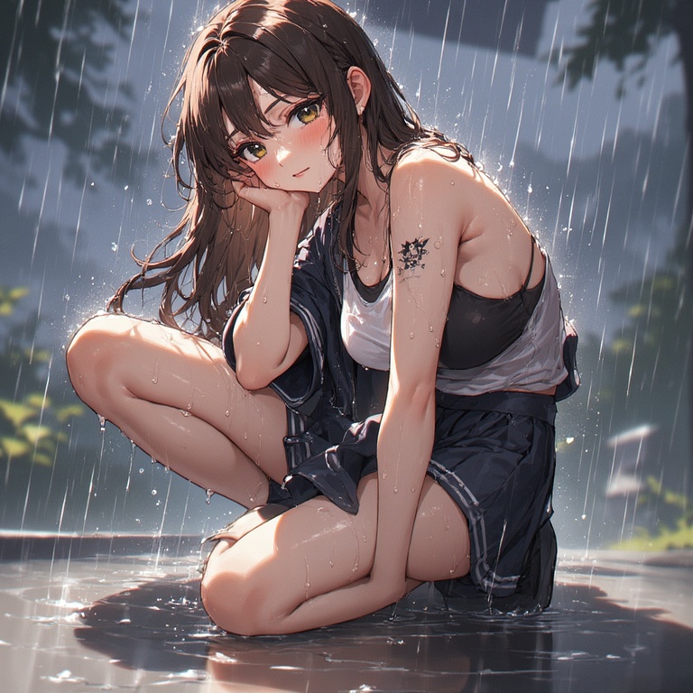 Drenched Schoolgirl Delight