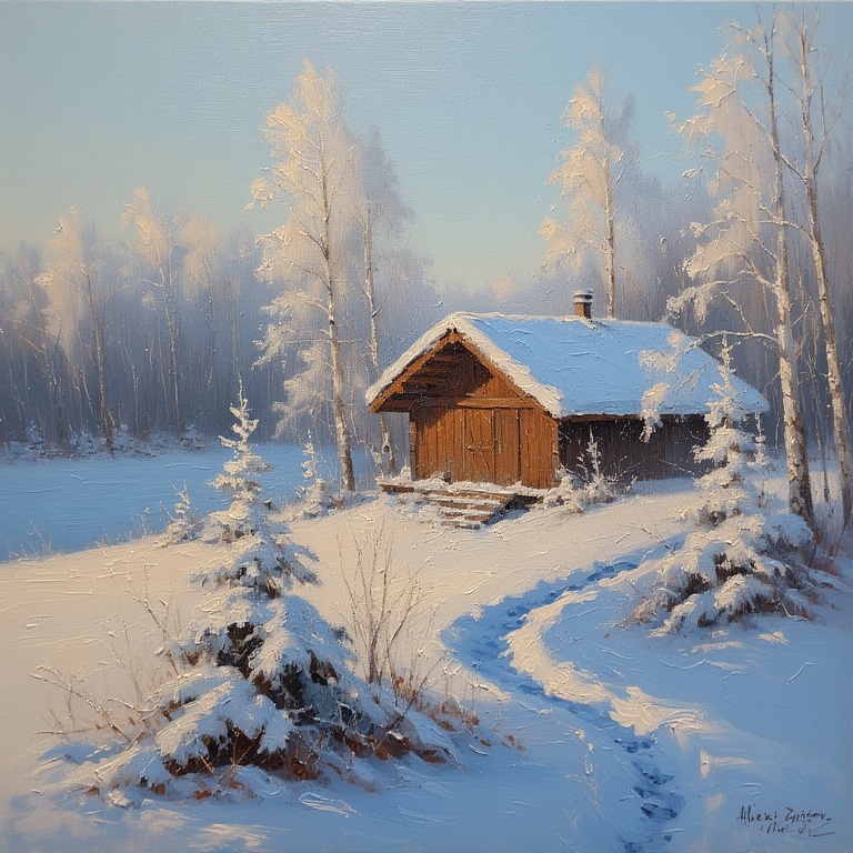 Frosted Nordic Sunset Haven