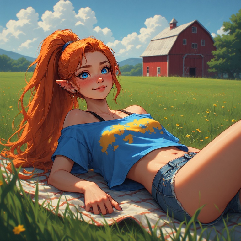 Flat-Chested Young Beauty