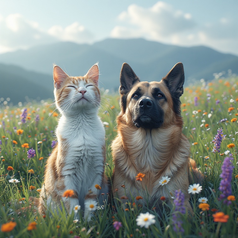 Furry Friends in Bloom