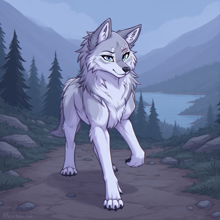Lonely Moonlit Wolfmaid
