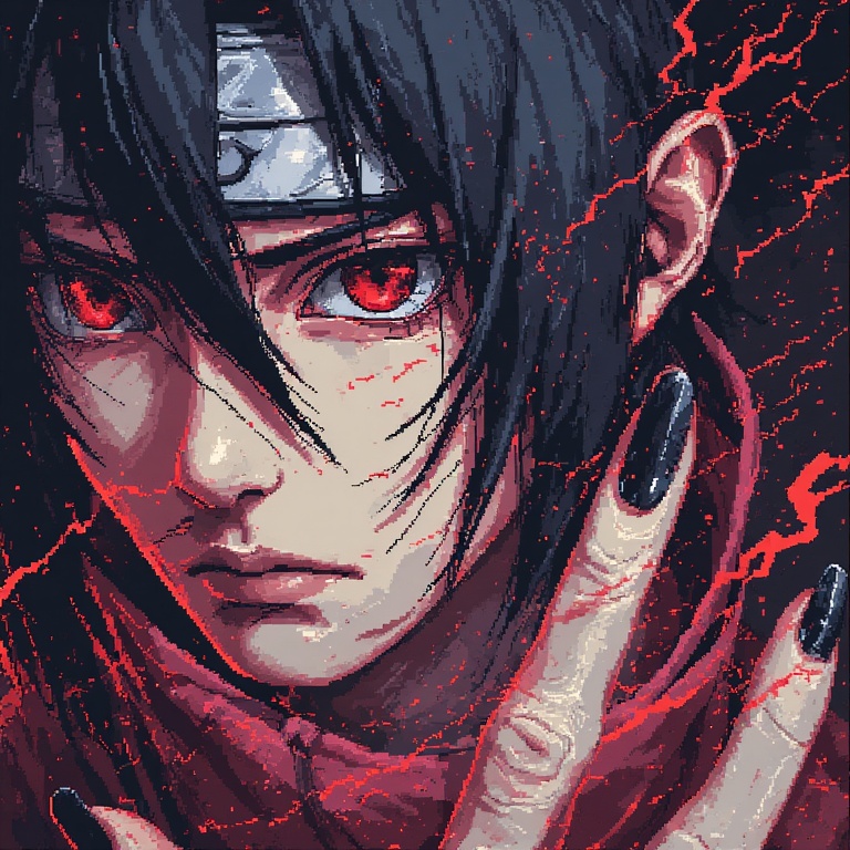 Sasuke Pixel Noir