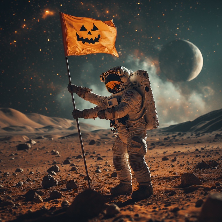 Martian Spooky Flag Raising