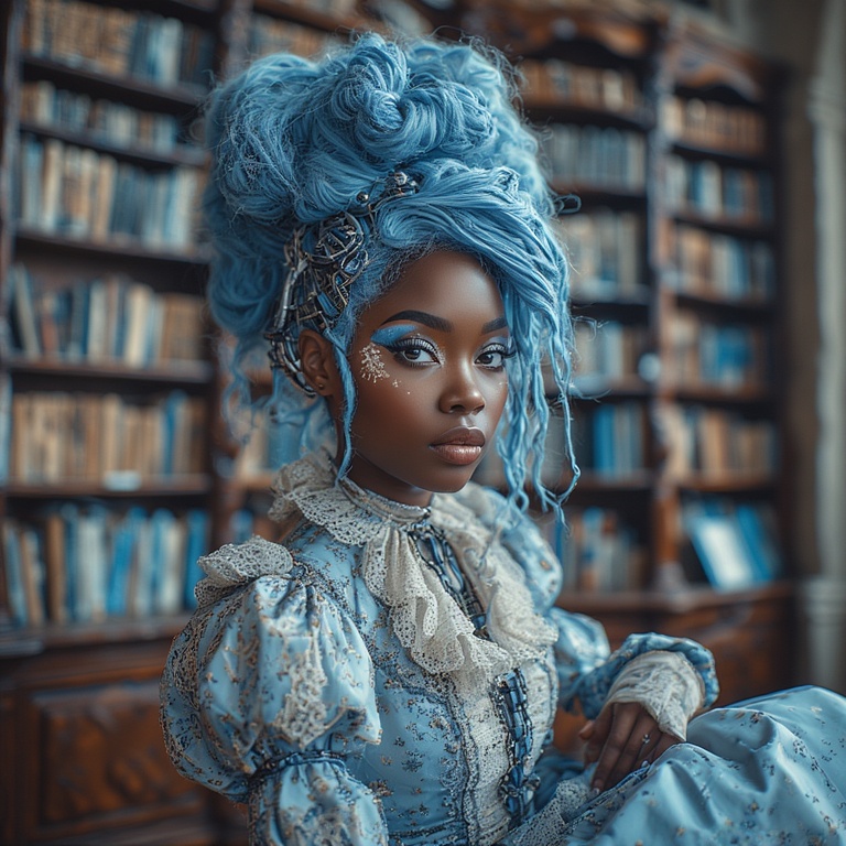 Cyberpunk Library Portrait