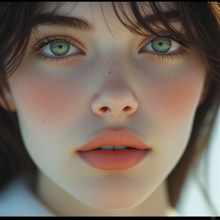 Freckled Green-Eyed Beauty