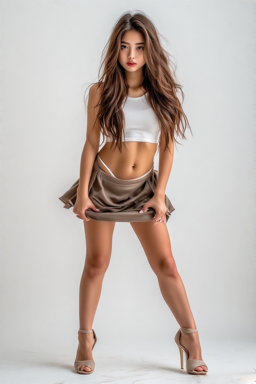 Seductive Miniskirt Model