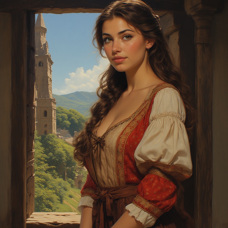 Medieval Maiden's Gaze