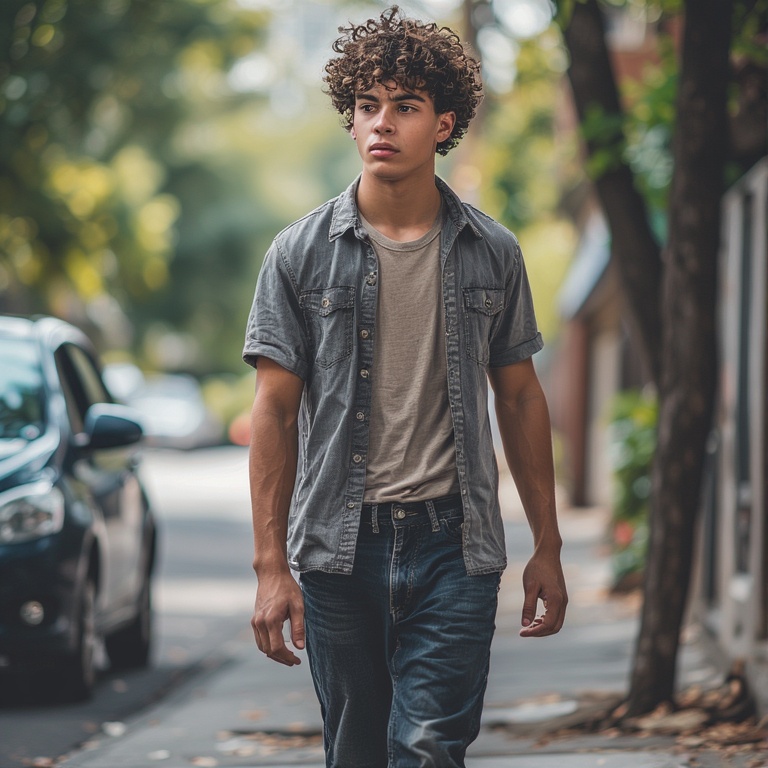 Latino Teen on the Move