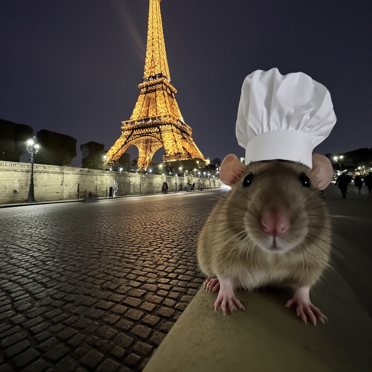 Rat in Eiffel Tower Glow