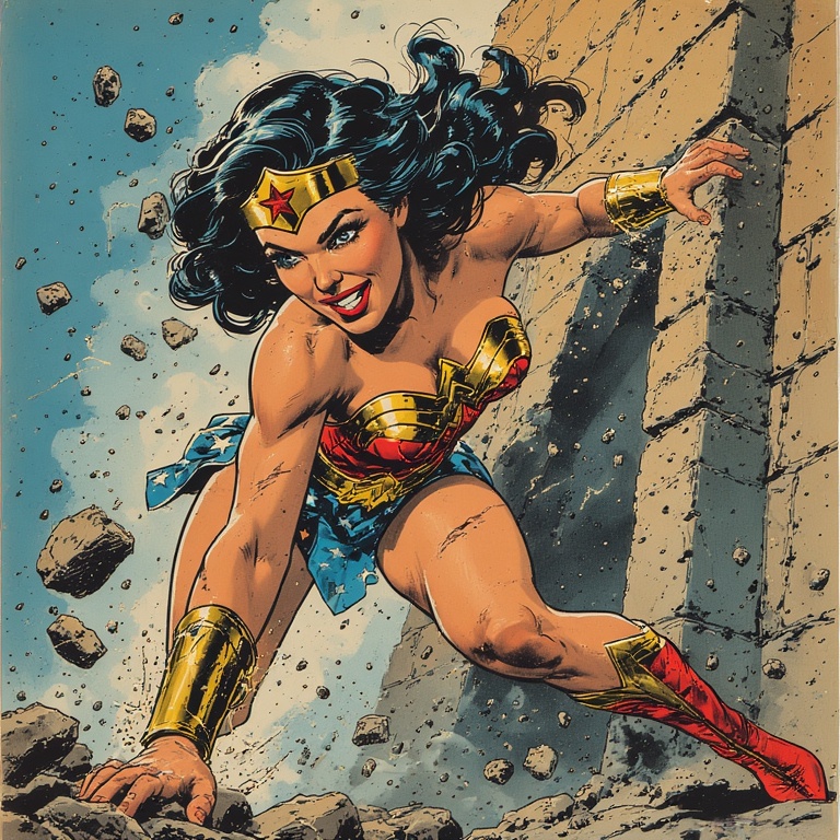 Wonder Woman Blasts Through Ruins