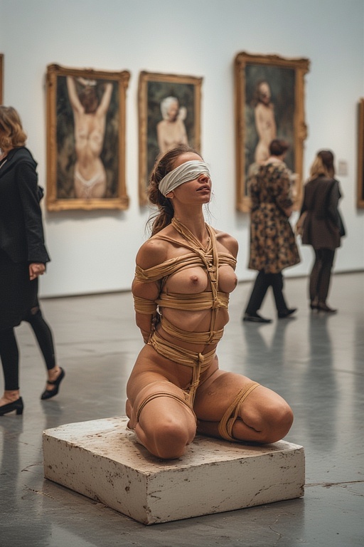 Bound Beauty on Pedestal