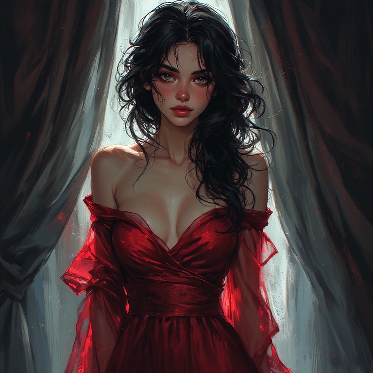 Crimson Silk Seductress