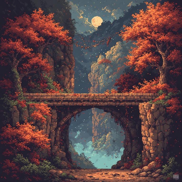 Pixelated Retro Scene