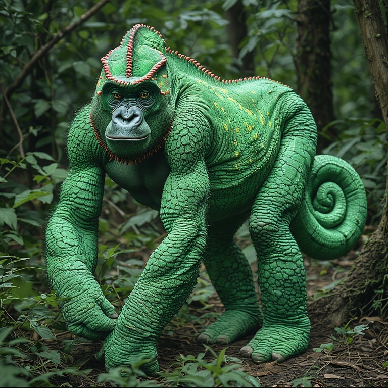 Chameleon Gorilla Mosaic