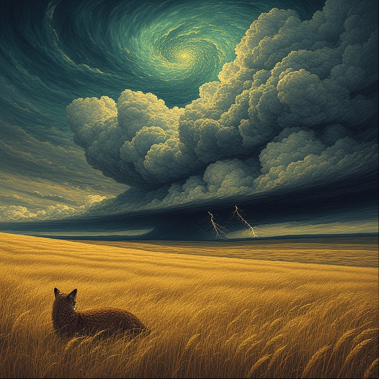 Stormy Prairie Encounter