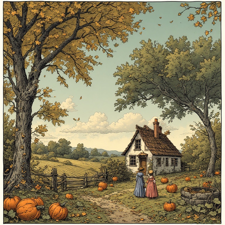 Autumn Cottage Scene