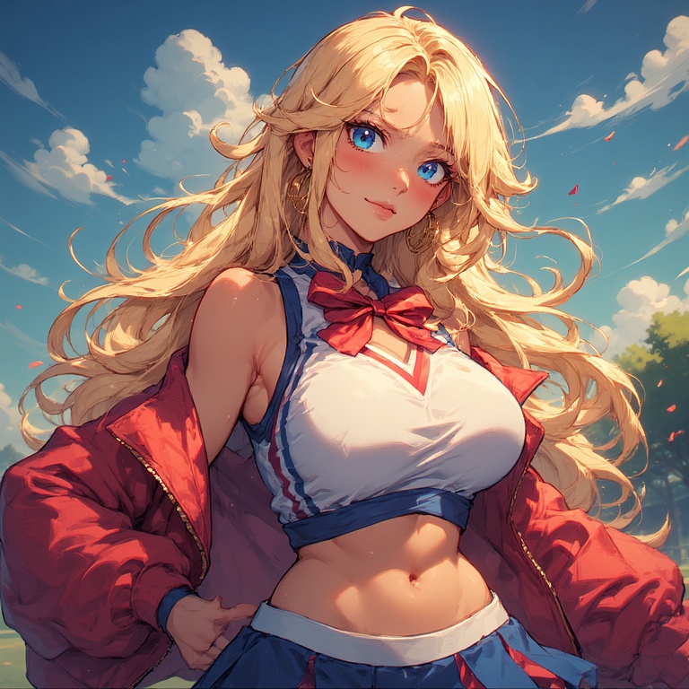 Cheerful Blonde Bombshell