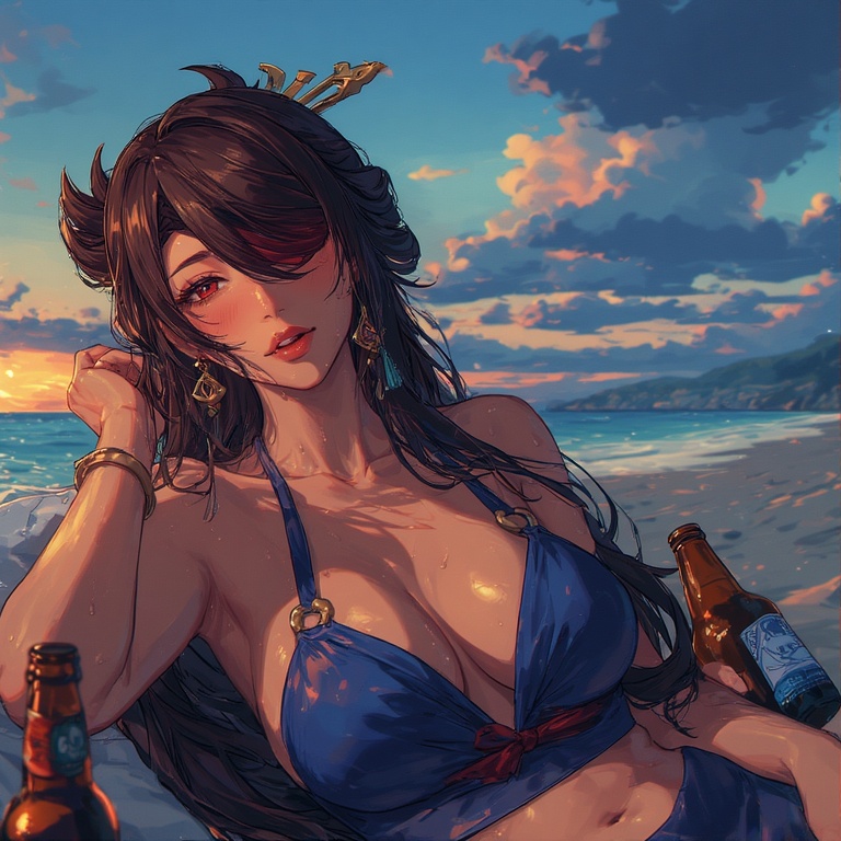Beachcomber's Blissful Moment