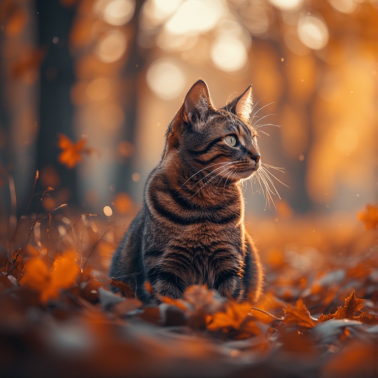 Golden Hour Cat Portrait
