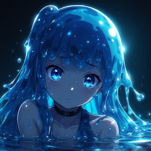Slimey Blue Anime Girl