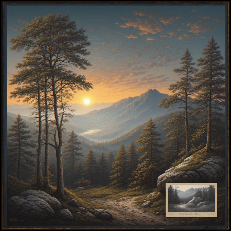 Misty Mountain Sunrise Glow