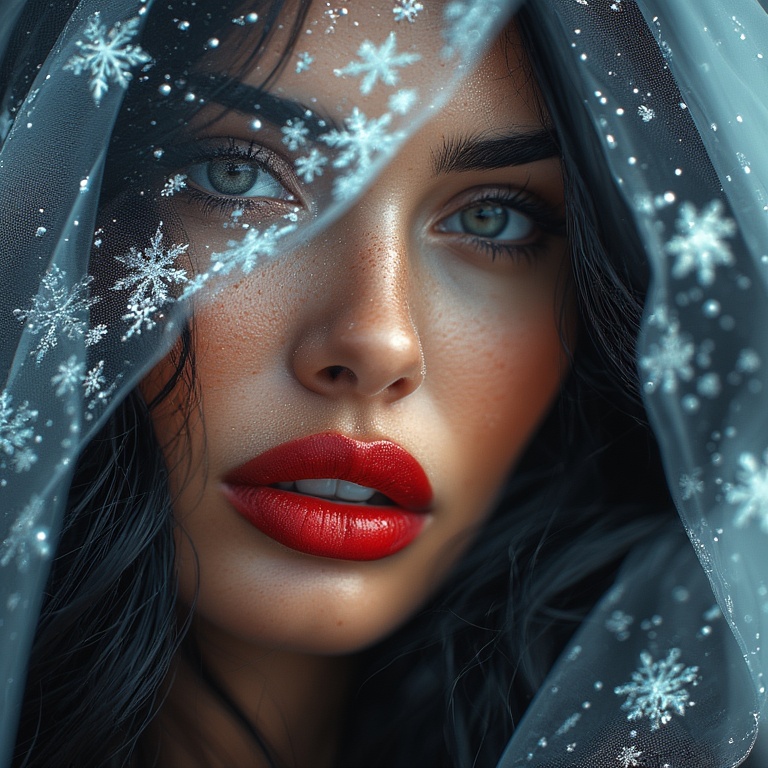 veiled beauty close up