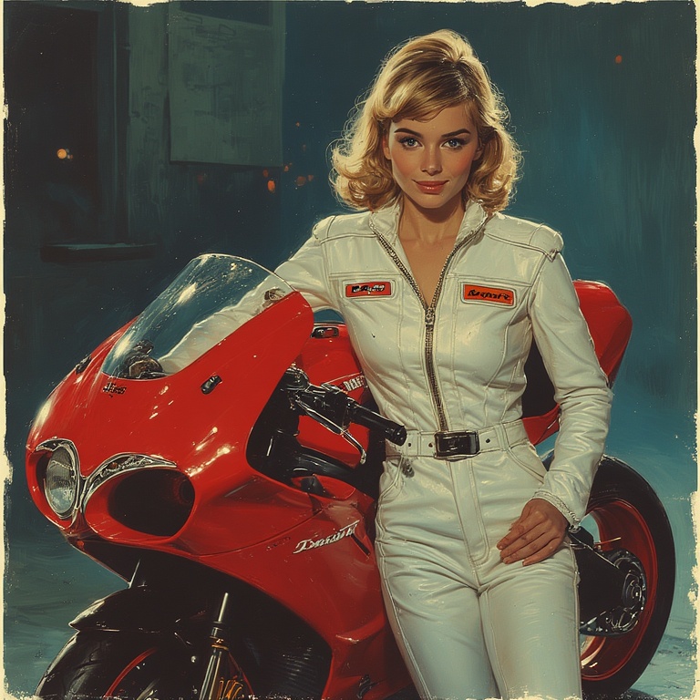Motorcycle Goddess at Night