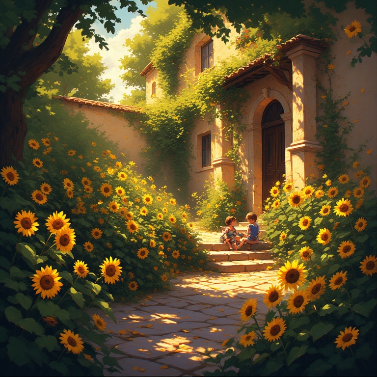 Fallen Idyllic Villa Scene