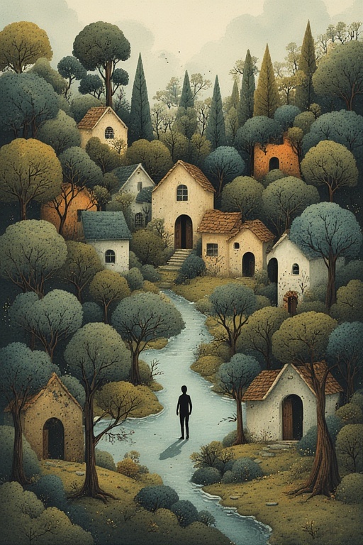 Whimsical Village Scene