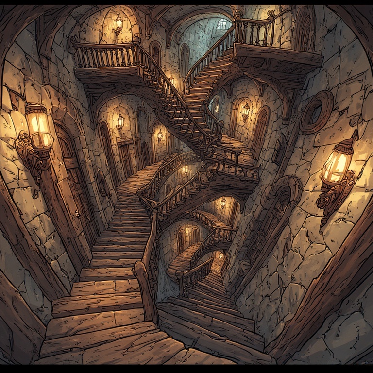Winding Corridor Passage