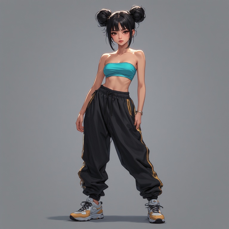 Korean Kawaii Buns Girl