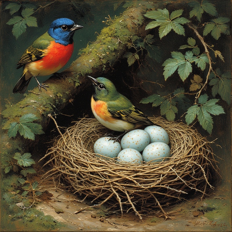Nestled Preening Delight
