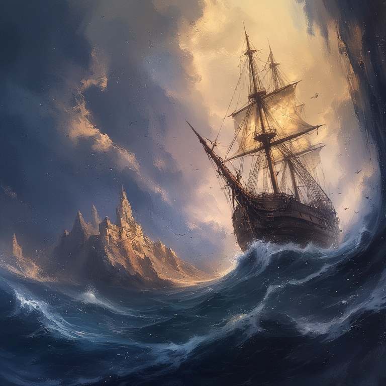 Ghostly Seascape Encounter