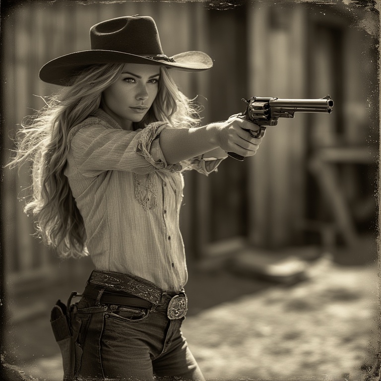 Gold Rush Cowgirl Portrait