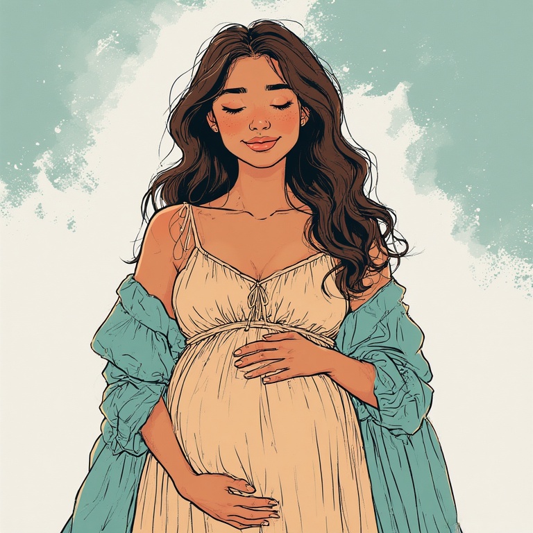 Pastel Pregnancy Pose