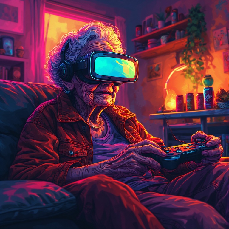 Cyberpunk Grandma Frenzy