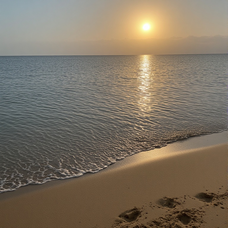 Sunset Beach Footprints