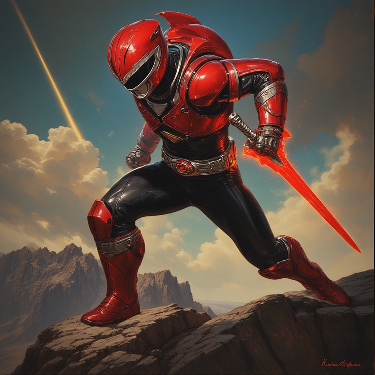 Powerful Red Ranger Stance