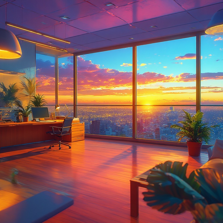 Elegant Evening Gym Scene