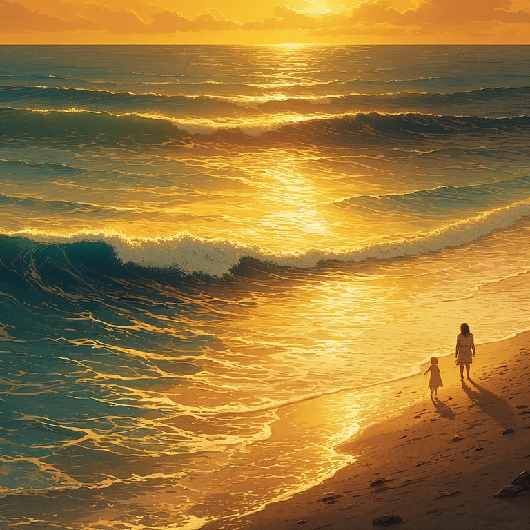 Sunlit Shore Silhouette
