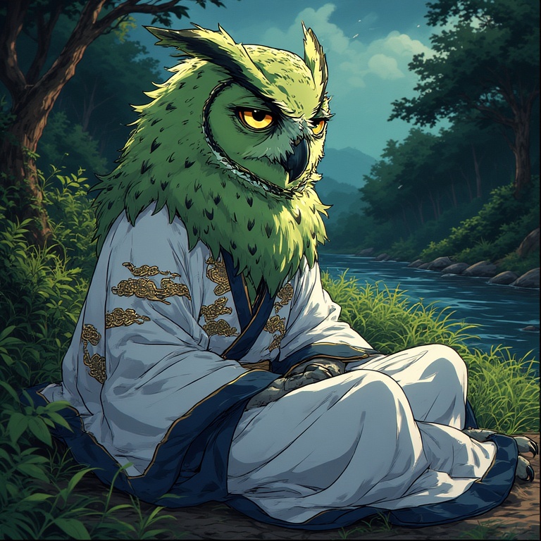 Green Silk Wisdom Perch