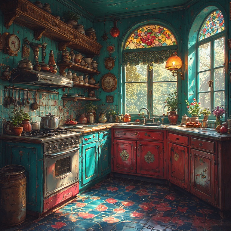 Vibrant Retro Kitchen Oasis