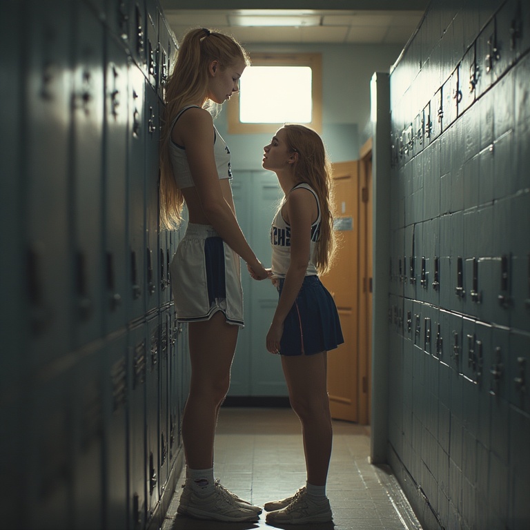 Tall vs Tiny Locker Room Scene