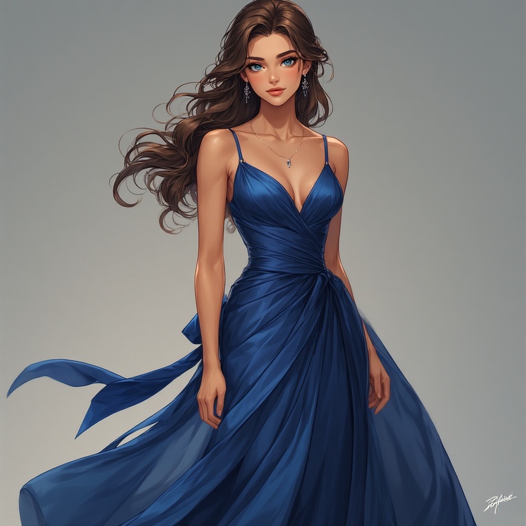 Elegant Blue Goddess